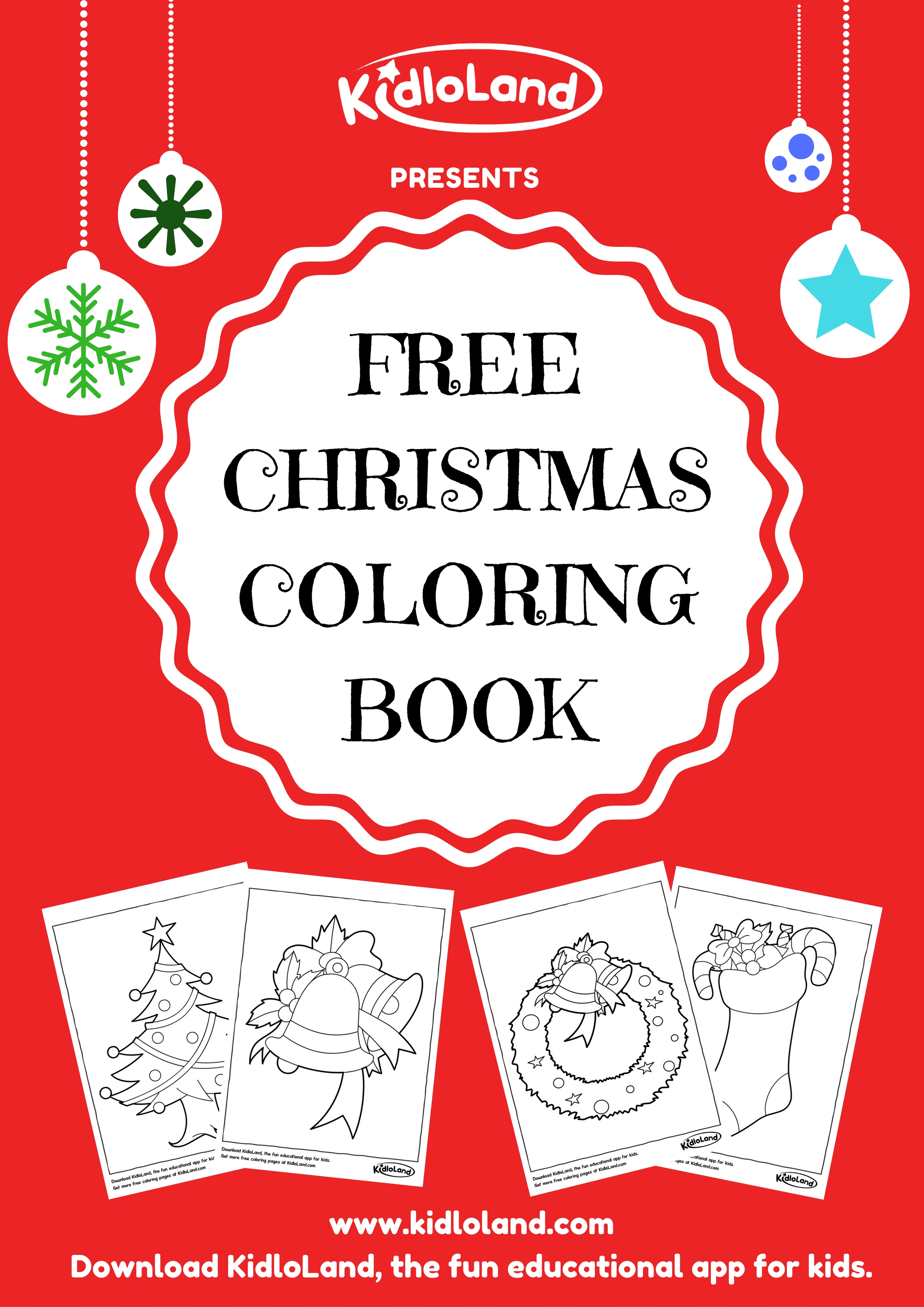 FREE CHRISTMAS COLORING BOOK   KidloLand