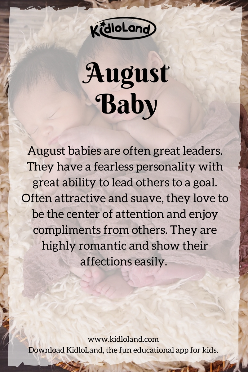 August baby month KidloLand