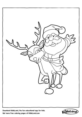 Santa_on_a_Reindeer_Coloring_Page_kidloland
