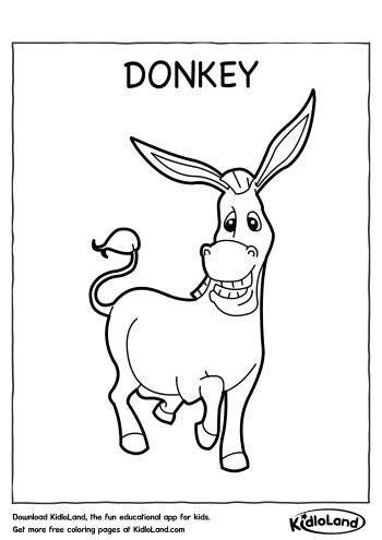 Donkey_Coloring_Page_kidloland