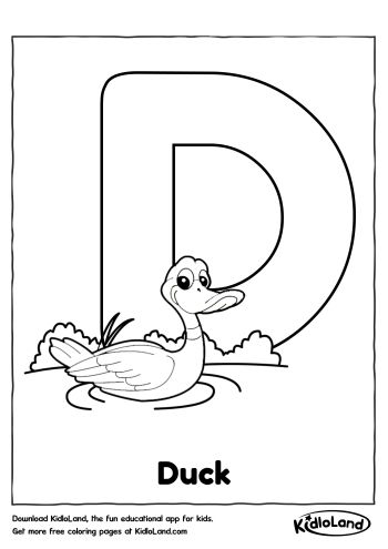 Download Free Alphabet Coloring D and educational activity worksheets ...