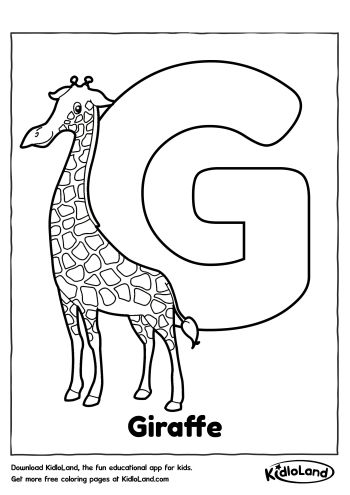 Download Free Alphabet Coloring G and educational activity worksheets