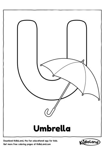 Download Free Alphabet Coloring U and educational activity worksheets