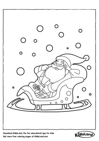 Santa_on_a_Sleigh_Coloring_Page_kidloland