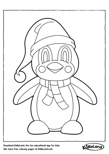 Penguin_in_a_Hat_Coloring_Page_kidloland