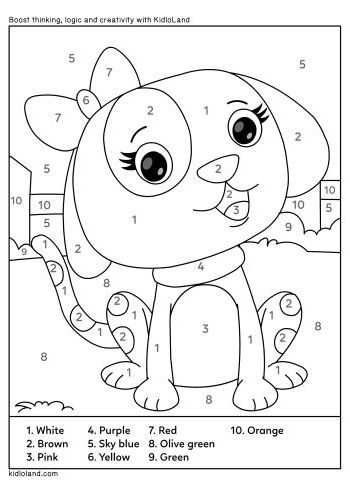 Download Free Color By Number 4 and educational activity worksheets for Kids