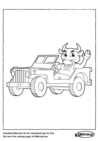 Bull_Driver_Coloring_Page_kidloland