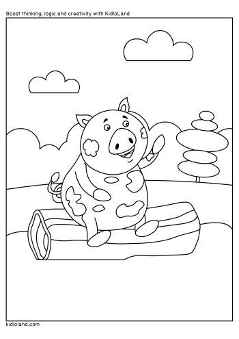 Playful_Piggy_Coloring_Page_kidloland