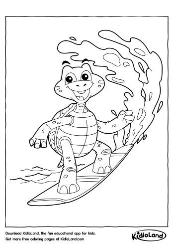 Surfing_Tortoise_Coloring_Pages_kidloland