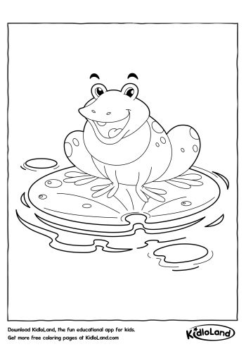Frog_on_a_Lilypad_Coloring_Page_kidloland