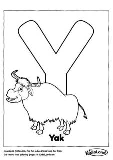 Alphabet Y Coloring Page