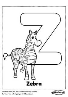 Alphabet Z Coloring Page