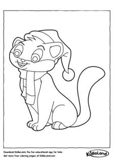 Cat with Scarf Coloring Page