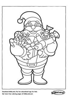 Santa with gifts Coloring Page