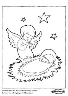 Angel with Baby Coloring Page