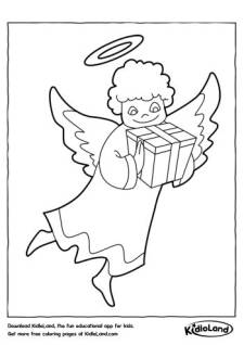 Angel with gift Coloring Page