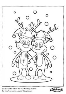 Reindeer in snow Coloring Page