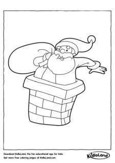 Santa in a Chimney Coloring Page