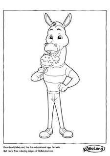 Horse with Ice Cream Coloring Page