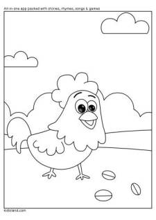 Chicken Coloring Page