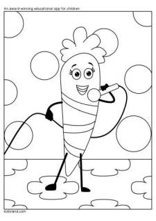 Carrot Singing Coloring Pages