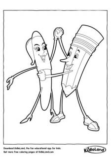 Pen and Pencil Coloring Page