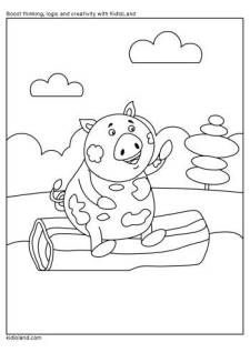 Playful Piggy Coloring Page