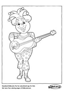 Clown with a Guitar Coloring Page