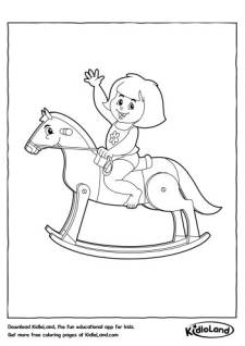 Girl on a Horse Coloring Page