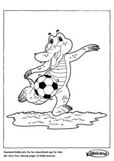 Soccer Player Crocodile Coloring Pages