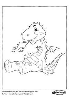 Fire breathing Dragon Coloring Page