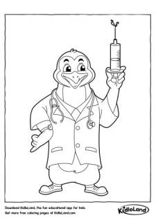 Doctor Penguin Coloring Page