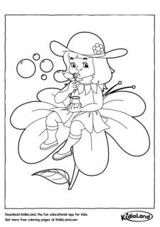 Girl on a Flower Coloring Page