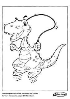 Skipping Dino Coloring Pages 