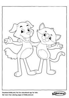 Dog and Cat Coloring Page