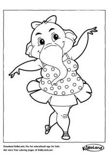 Dancing Elephant Coloring Page