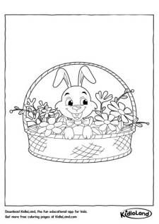 Bunny in a Basket Coloring Page