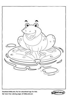 Frog on a Lilypad Coloring Page