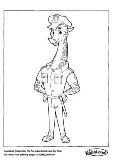 Giraffe Police Coloring Page