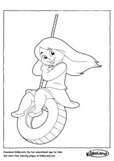 Girl in a Swing Coloring Page