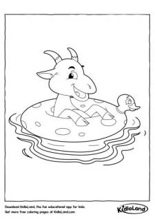 Swimming Bull Coloring Pages