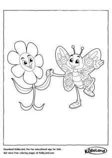 Flower and butterfly Coloring Page