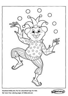 Juggler Clown Coloring Page