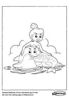Mermaid and Dolphin Coloring Page