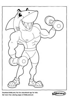 Gym Shark Coloring Page