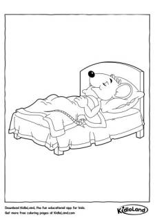 Sleeping Mouse Coloring Pages
