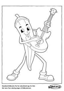 Guitarist Okra Coloring Page