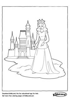 Princess and a Castle Coloring Page