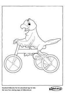 Cycling Parrot Coloring Page