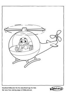 Flying Helicopter Coloring Page